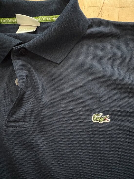Vintage Lacoste Blue Polo Shirt Embroidered Logo Crocodile Size 3 Made in France - Picture 5 of 7